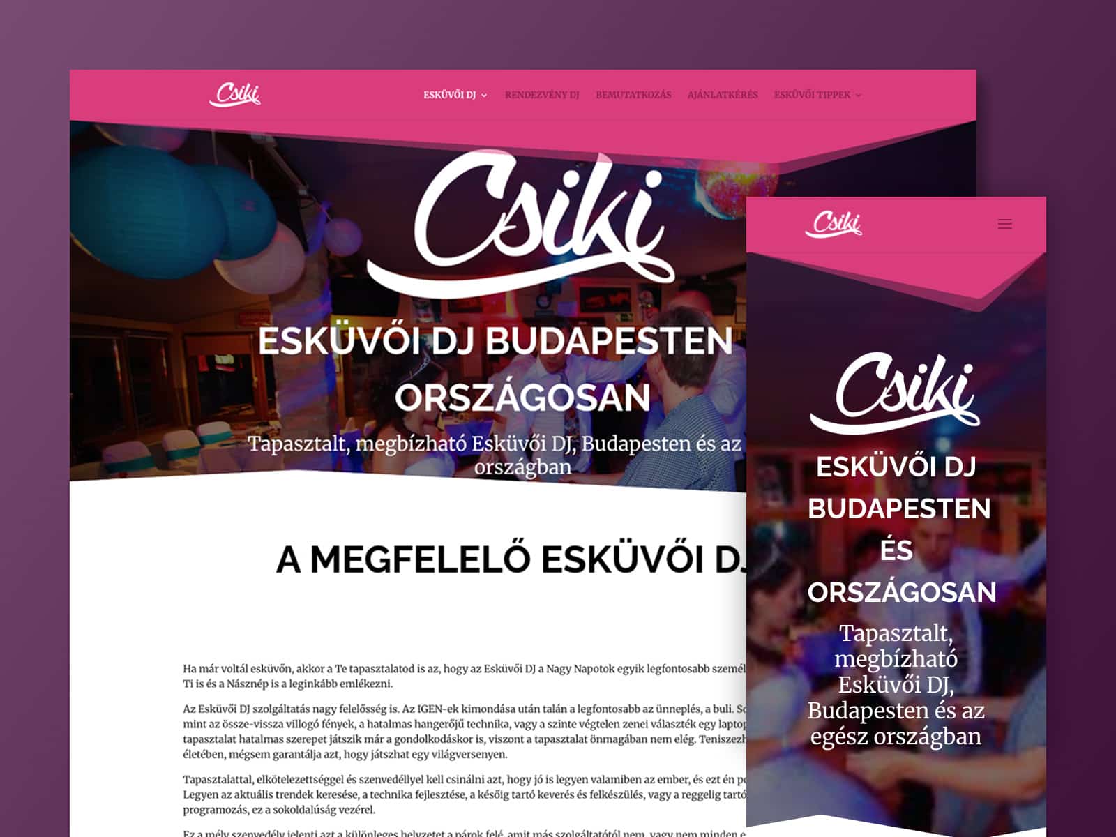 Esküvői DJ budapesten és országosan, WordPress honlapkészítés vállalkozóknak, Digitális Ötletek