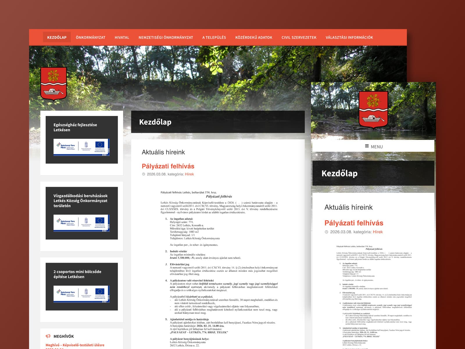 Letkés Község Önkormányzata - Wordrepss honlapkészítés Önkormányzatoknak - Digitális Ötletek