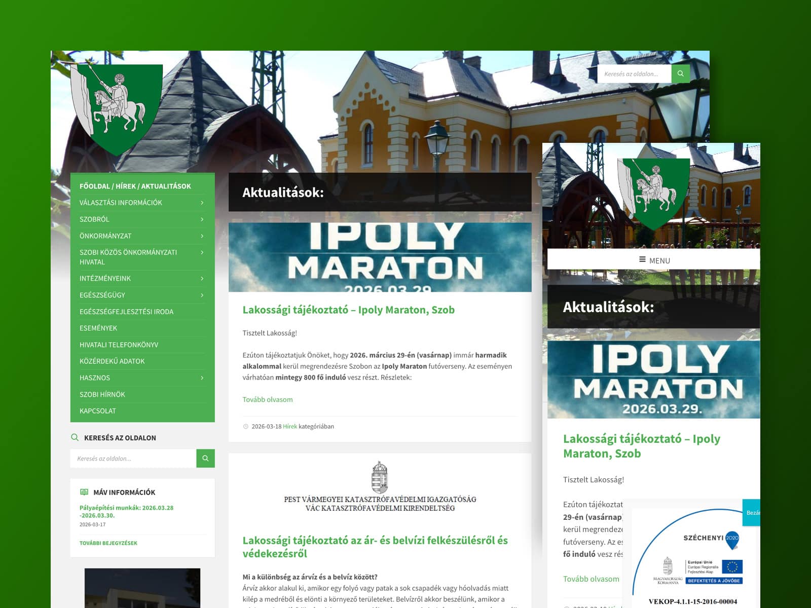 Szob Város Önkormányzata - Wordrepss honlapkészítés Önkormányzatoknak - Digitális Ötletek